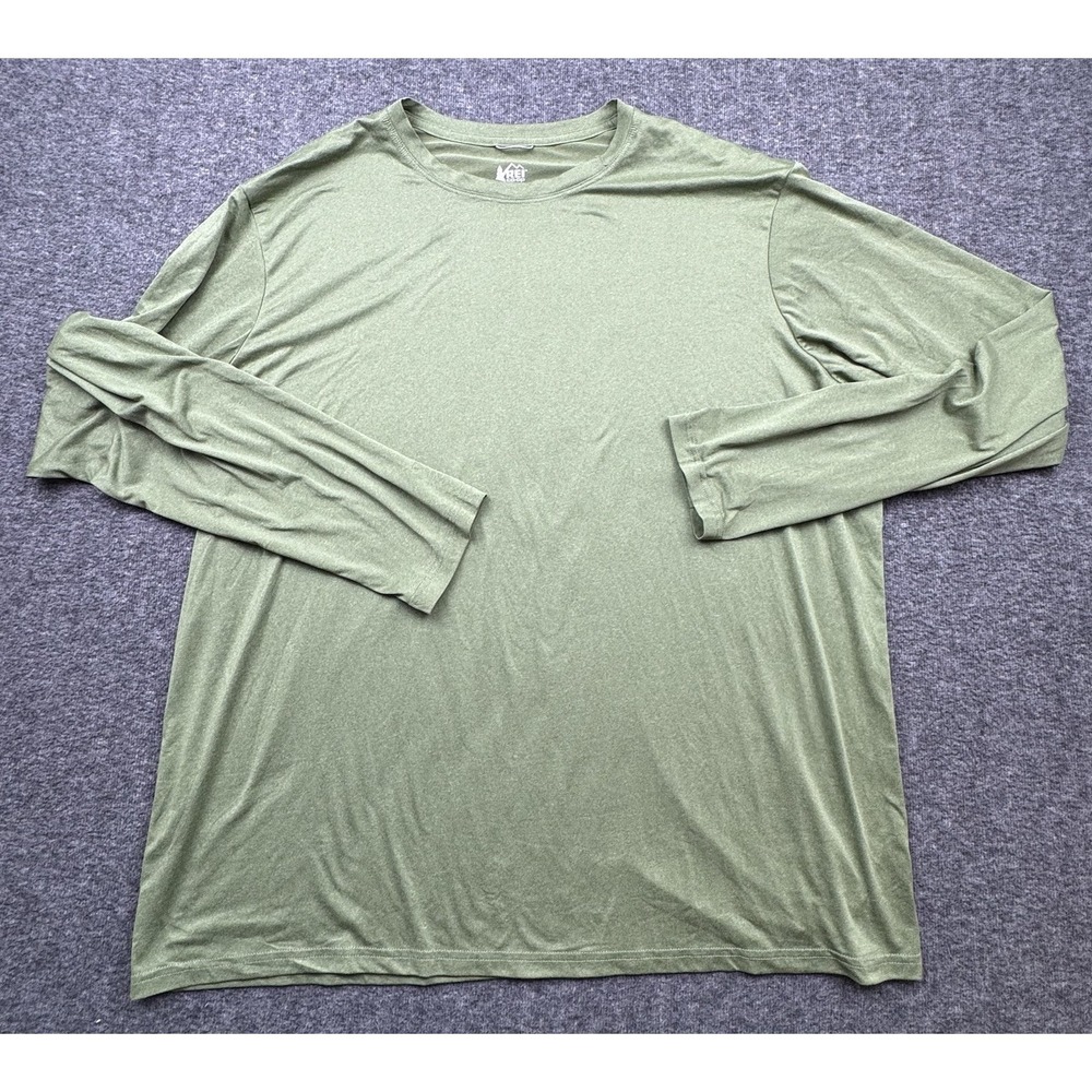 REI Co-op Shirt Men's XL Long Sleeve Sahara T-Shirts Green Performance Hiking